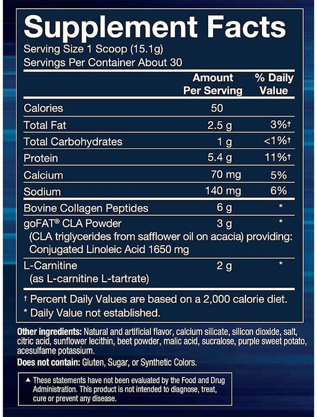 BODYTECH CLA Carnitine Collagen - Supports Fat Metabolism & Healthy Skin - Fruit Punch (15.98 Oz. / 30 Servings)