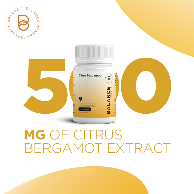 Citrus Bergamot 500Mg - Revitalize Your Heart Health - Advanced Bergamot Supplement for Metabolism & Cholesterol Health - 60 Vegan Capsules by Balance Breens