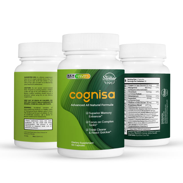 10 Pack Cognisa, Support Memory and Focus, Advanced All Natural Formula-60 Capsules X10