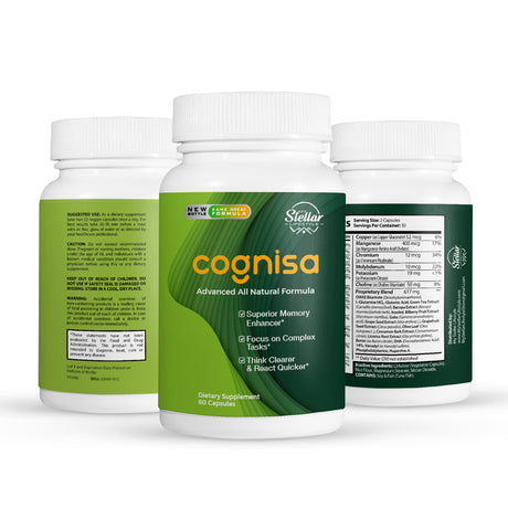 Cognisa, Support Memory and Focus, Advanced All Natural Formula-60 Capsules