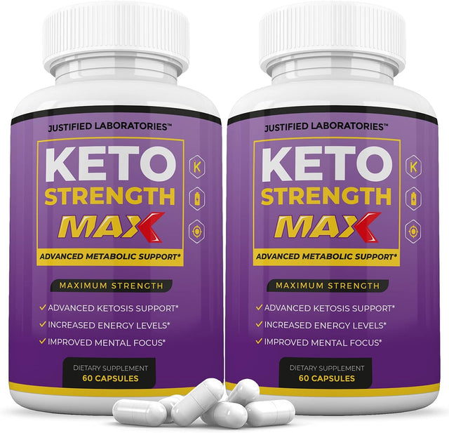 (2 Pack) Keto Strength Max 1200MG Pills Includes Apple Cider Vinegar Gobhb Strong Exogenous Ketones Advanced Ketogenic Supplement Ketosis Support for Men Women 120 Capsules