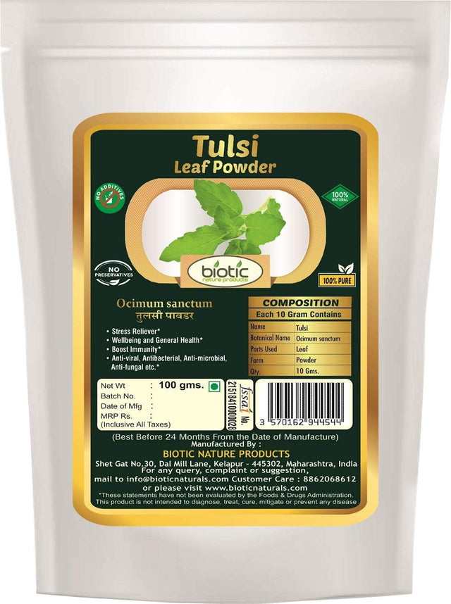 Biotic Moringa Leaf Powder, Tulsi Powder and Amla Powder - Combo 100G Each (300 GMS)