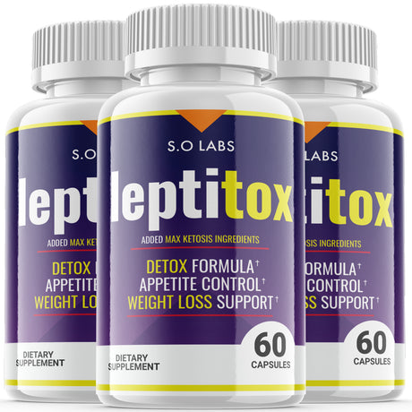 (3 Pack) Leptitox - Pills for Weight Loss - Energy Boosting Dietary Supplements for Weight Management and Metabolism - Advanced Ketogenic Ketones - 180 Capsules