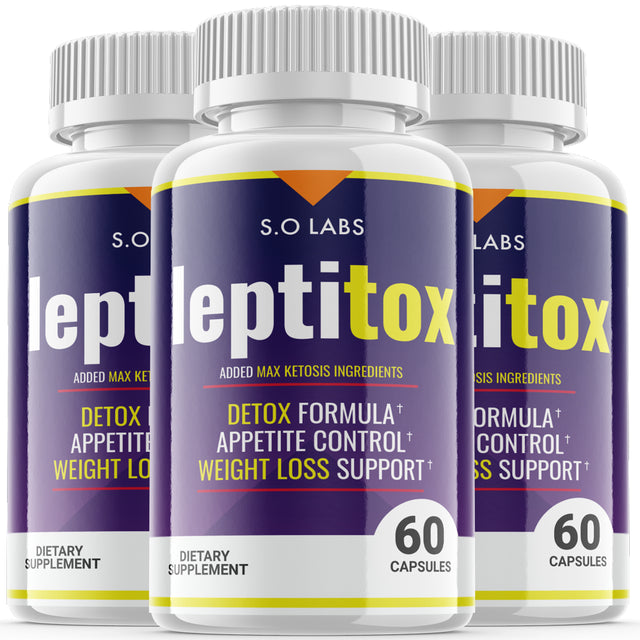 (3 Pack) Leptitox - Pills for Weight Loss - Energy Boosting Dietary Supplements for Weight Management and Metabolism - Advanced Ketogenic Ketones - 180 Capsules