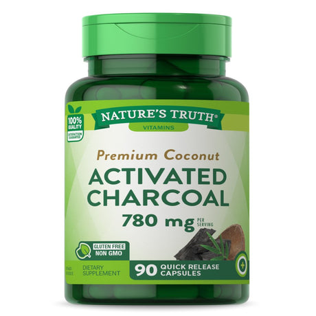 Activated Charcoal Capsules 780Mg | 90 Count | Non-Gmo, Gluten Free Pills | by Nature'S Truth