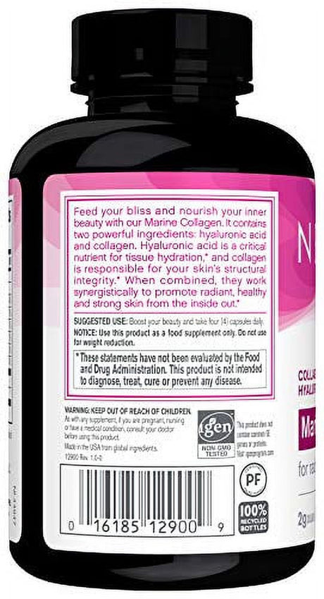 Neocell Marine Collagen, 120Ct Collagen Pills with Hyaluronic Acid, Vitamin C, Magnesium, B6, B12, Zinc, and Protein, Non-Gmo, Paleo Friendly, Gluten Free, Hydrates Skin (Packaging May Vary)