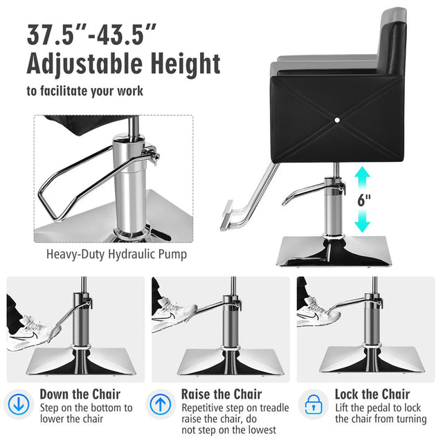 Costway Salon Chair for Hair Stylist Adjustable Swivel Hydraulic Barber Styling Chair