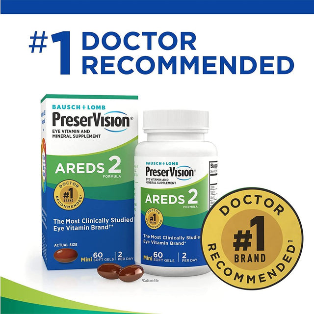 Preservision AREDS 2 Eye Vitamin & Mineral Supplement, Contains Lutein, Vitamin C, Zeaxanthin, Zinc & Vitamin E, 120 Softgels (Packaging May Vary)