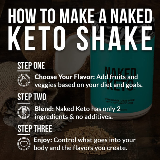 NAKED Nutrition Naked Keto - Premium Keto Fat Bomb Powder - Unflavored - Only Two Ingredients - Gluten-Free, Soy Free Keto Supplement with No Gmos and No Artificial Sweeteners - 1.3 Lb