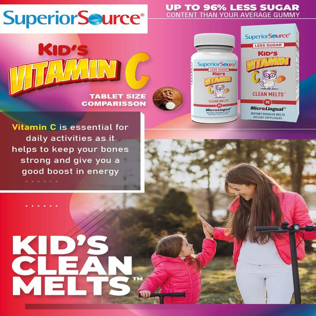 Superior Source Kid'S Vitamin C Clean Melts, Orange, 90 Instant Dissolve Melts