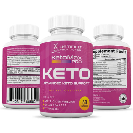 (2 Pack) Keto Max Pro ACV Pills 1275Mg Alternative to Gummies Dietary Supplement 120 Capsules