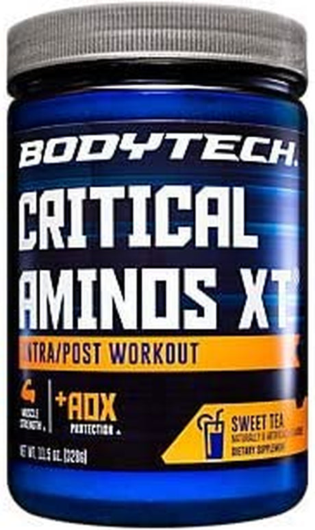 BODYTECH Critical Aminos XT, Sweet Tea Flavor, Intra/Post Workout, Supports Muscle Recovery (15.5 Ounces Powder)