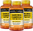 MASON NATURAL Garcinia Cambogia 500 Mg HCA with Calcium and Chromium - Promotes Healthy Body Weight, Supports Weight Management Goals, 60 Tablets (Pack of 3)