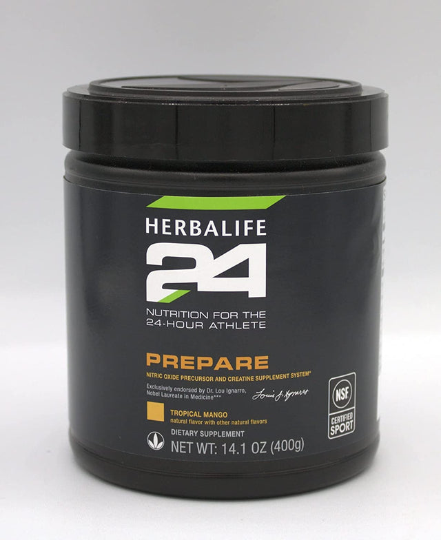 Herbalife HERBALIFE24 Prepare: Tropical Mango (400 G), Nutrition for the 24-Hour Athlete, Nitric Oxide Precursor and Creatinine Supplement System, Natural Flavor, No Artificial Sweetener