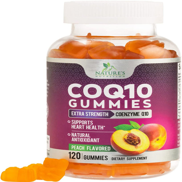 Coq10 Gummies, Coq10 100 Mg Supplement for Heart Health Support & Cellular Energy Production - Gluten Free Vegan & Non-Gmo Antioxidant with Max Absorption Coenzyme Q10 Gummy Supplements - 120 Gummies