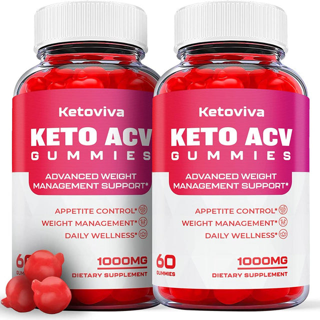 (2 Pack) Ketoviva Keto ACV Gummies - Supplement for Weight Loss - Energy & Focus Boosting Dietary Supplements for Weight Management & Metabolism - Fat Burn - 120 Gummies