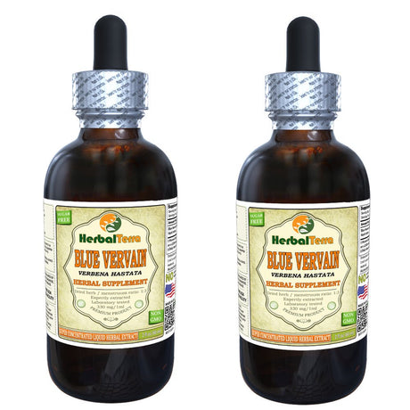 Blue Vervain (Verbena Hastata) Tincture, Organic Dried Above-Ground Parts Liquid Extract (Herbal Terra, USA) 2X2 Oz