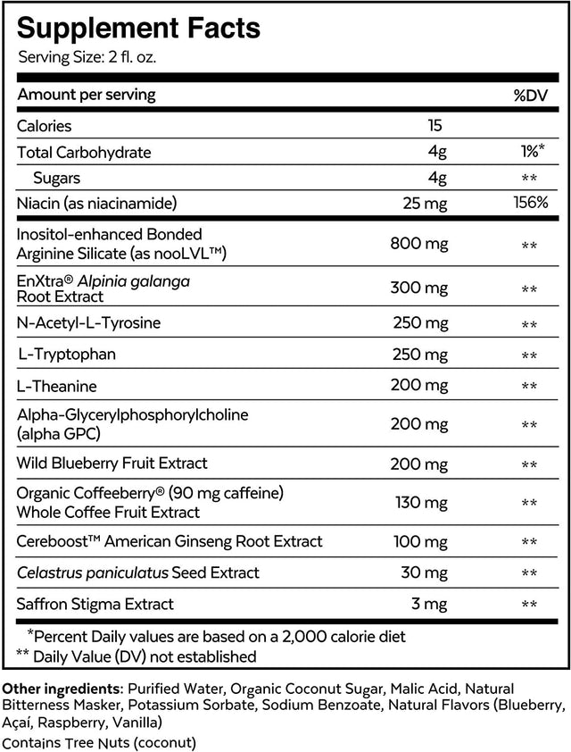 Qualia Mind Energy Shot | Clean Focus for Peak Mental Performance | Niacin NAD+ Enhancer with Ginseng Root, Alpha GPC and Caffeine | 2Oz Cognitive Enhancer Shot - 20Pack