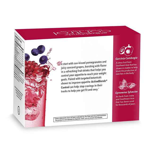 Javita Activeblendz Control Fruit Powder Drink Instant Beverage Made W/Pomegranate & Grape, Garcinia Cambogia & Gymnema Sylvestre for Appetite and Weight Management, 24 Serv.