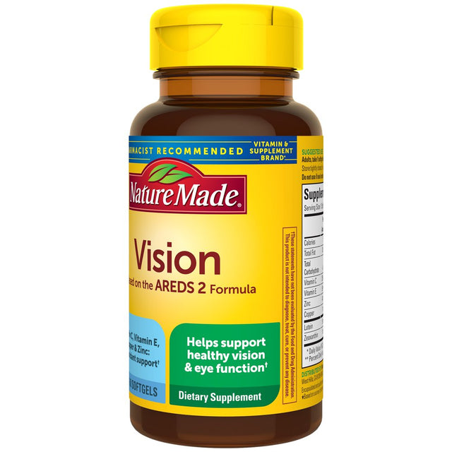 Nature Made Vision Based on the AREDS 2 Formula Softgels, Eye Vitamins, 60 Count