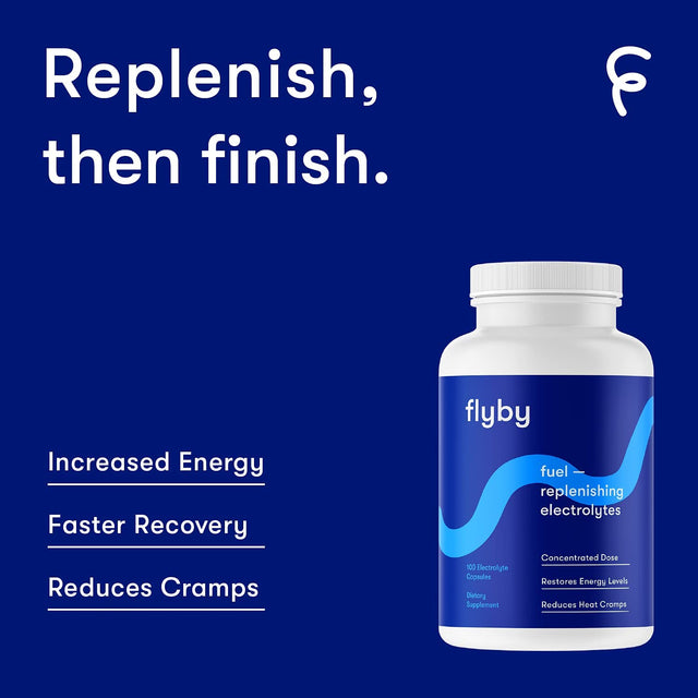 Flyby Electrolyte Replacement Tablets - Pills & Capsules for Rapid Rehydration, Recovery, Keto & Cramps - Salts, Magnesium, Potassium, Sodium - Paleo, Keto & Vegan Friendly - 100 Capsules