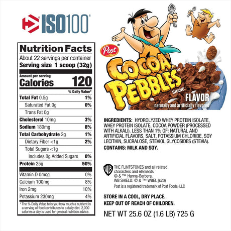 ISO100 Hydrolyzed 100 Whey Protein Isolate Cocoa Pebbles (1.4 Lbs. / 20 Servings)