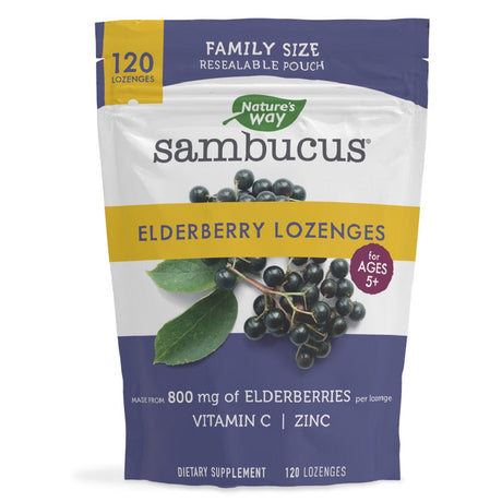 Sambucus Organic Elderberry Throat Lozenges with Vitamin C and Zinc (120 Ct.)