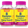 Wellyeah Vitamin B Complex Gummies (2 Pack) - with Vitamin C, Niacin, Vitamin B6, Folic Acid, Vitamin B12, Biotin & Pantothenic Acid - 2 Month Supply - Strawberry Flavor, Gluten Free - 60 Gummies