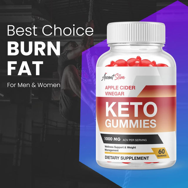 (5 Pack) Accent Slim Keto ACV Gummies - Supplement for Weight Loss - Energy & Focus Boosting Dietary Supplements for Weight Management & Metabolism - Fat Burn - 300 Gummies