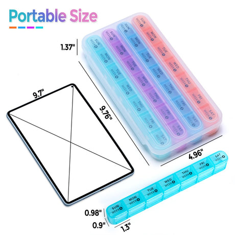 Zoksi Monthly Pill Organizer 1 Times a Day, 28 Day 4 Week Pill Box Organizer, One Month Pill Case, for Elderly, Daily Medcine Container for Vitamins, Supplement & Medication