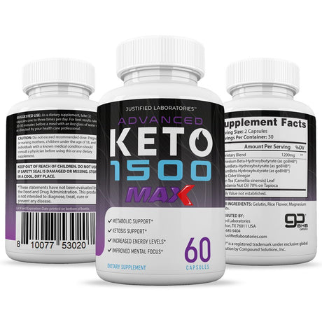 (5 Pack) Advanced Keto 1500 Max 1200MG Pills Ketogenic Supplement Real Exogenous Ketones Ketosis 300 Capsules