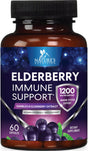 Nature'S Nutrition 10:1 Elderberry Extract Capsules - Highly Concentrated Sambucus Black Elderberry, Immune Support Dietary Supplement, Elder Berry Vitamins, Gluten Free Non-Gmo - 60 Capsules