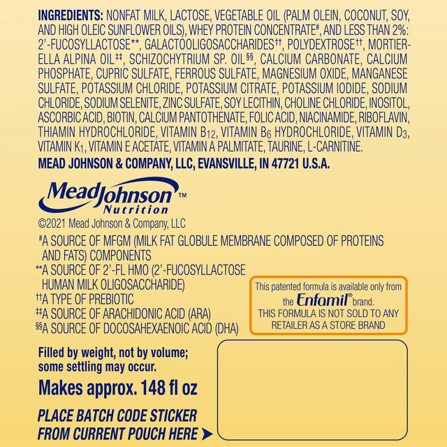 Enfamil Neuropro Baby Formula, Milk-Based Infant Nutrition, MFGM* 5-Year Benefit, Expert-Recommended Brain-Building Omega-3 DHA, Exclusive Humo6 Immune Blend, Non-Gmo, 124.2 Oz​