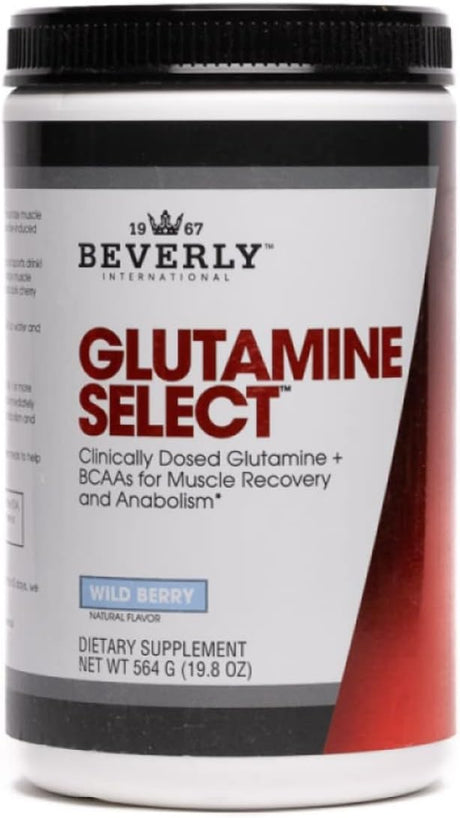 Beverly International Glutamine Select, 60 Servings. Clinically Dosed L-Glutamine and Amino Acid Formula for Lean Muscle and Recovery. Sugar-Free Powder. Bcaa’S.