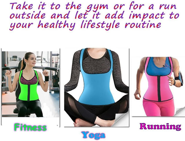 Women Slimming Body Shaper Weight Loss Sweat Tank Top Shirt Neoprene Vest Sauna Waist Trainer Corset with Zipper for Sport Workout Fitness