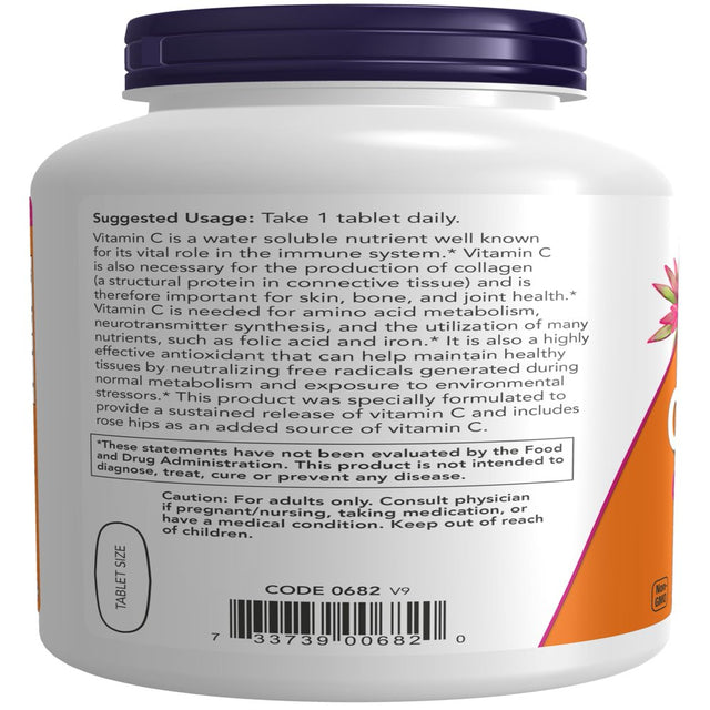 NOW Supplements, Vitamin C-1,000 with Rose Hips, Sustained Release, Antioxidant Protection, 250 Tablets