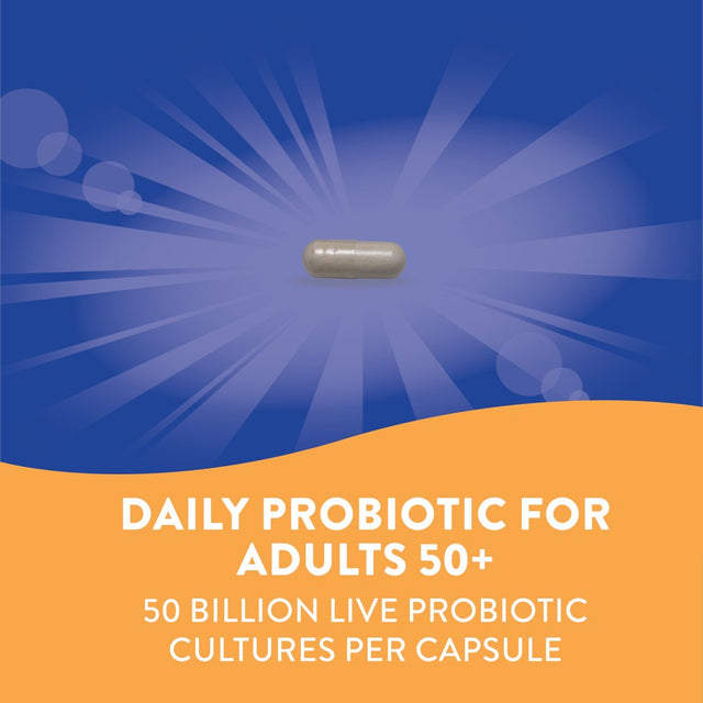 Fortify Age 50+ Extra Strength Probiotic Capsules, 50 Billion Live Cultures, Digestive Health*, 30Ct