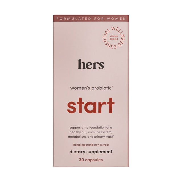 Hers Start Probiotic Supplement for Women with Cranberry Extract, 30 Count