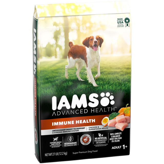 IAMS Advanced Health IMMUNE HEALTH Chicken & Superfoods Flavor Dry Dog Food for Adult Dogs, 27 Lb. Bag