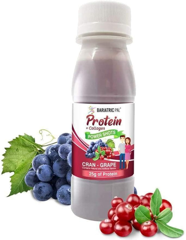 Bariatricpal Ready-To-Drink 25G Whey Protein & Collagen Power Shots - Cran Grape (12 Bottles)