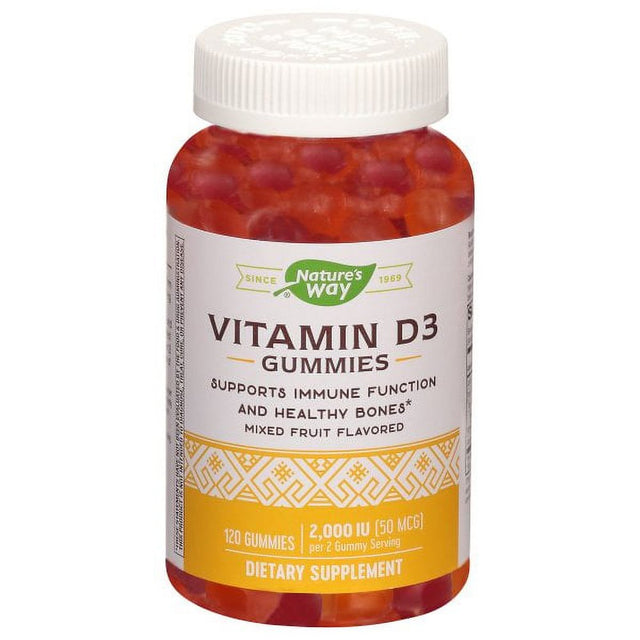 Nature'S Way Vitamin D3 Gummies - Mixed Fruit 120 Gummies