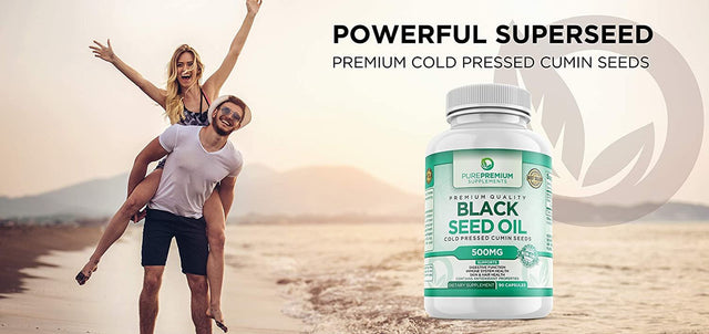 Black Seed Oil Capsules by Purepremium Supplements - Non-Gmo - 500Mg, 90 Capsules