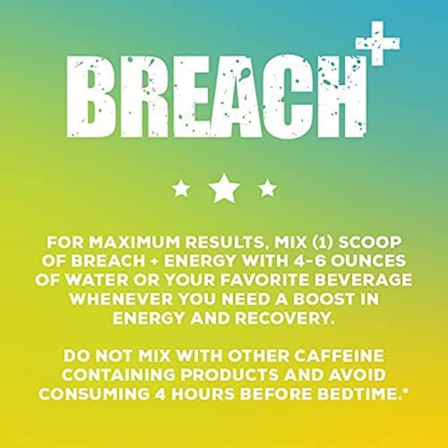 REDCON1 Breach+ Energy, Blue Lemonade - Sugar Free BCAA with 175 Mg of Caffeine - Contains 3 Essential Amino Acids, L-Leucine, L-Isoleucine & L-Valine - BCAA Powder (30 Servings)