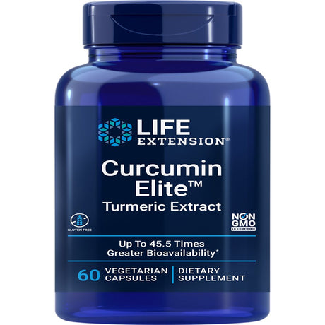 Life Extension Curcumin Elite Turmeric Extract, Promotes a Healthy Inflammatory Response, Immune & Heart Health, Two-Month Supply, Gluten-Free, Vegetarian, Non-Gmo, 60 Vegetarian Capsules