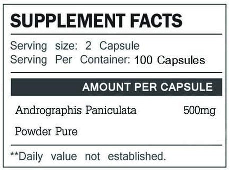 200 Capsules 500Mg Save_Price Andrographis Paniculata King of Bitters Kalmegh Leaf Powder Natural Herbal