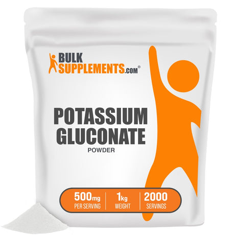 Bulksupplements.Com Potassium Gluconate Powder - Potassium Supplement - Pure Potassium - Vegan Potassium - Potassium Vitamins (1 Kilogram - 2.2 Lbs)