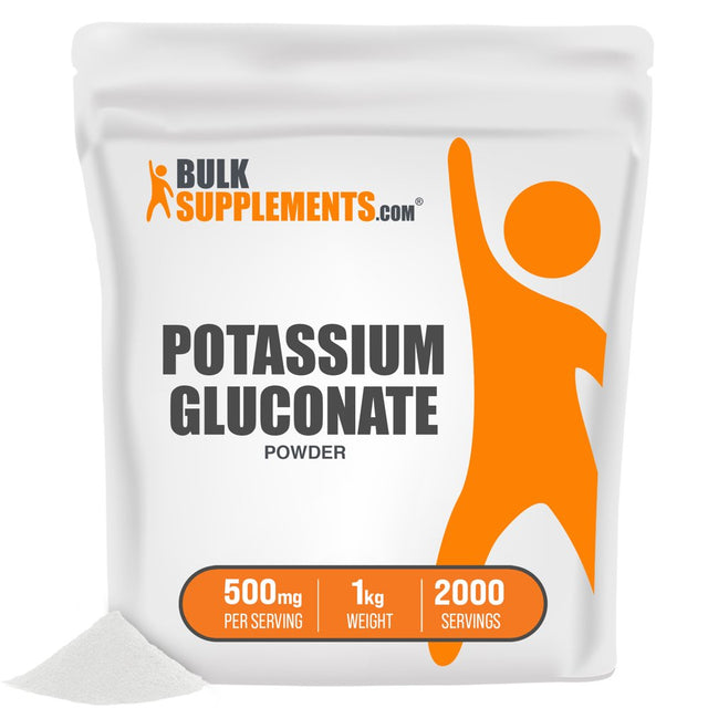 Bulksupplements.Com Potassium Gluconate Powder - Potassium Supplement - Pure Potassium - Vegan Potassium - Potassium Vitamins (1 Kilogram - 2.2 Lbs)