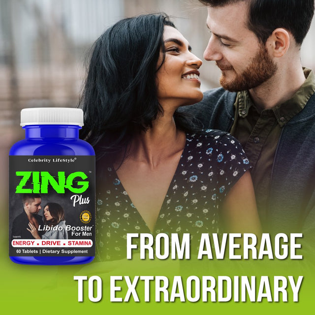 Zing plus Testosterone Booster Vitamin Supplement, Boost Vitality, Strength, Energy, Muscle Growth Enhancement 60 Tablets