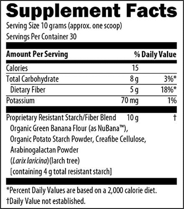 Dr. Christianson RS Complete - Resistant Starch Powder with Organic Green Banana Flour - Non-Gmo + Dairy-Free Fiber Powder Supplement - the Metabolism Reset Diet (30 Servings / 300G)