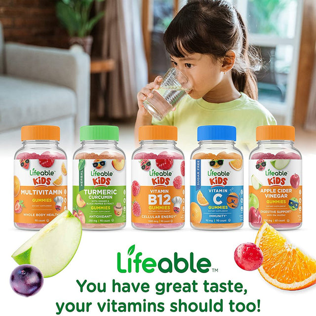 Lifeable Vitamin B Complex with Vitamin C for Kids - 90 Gummies